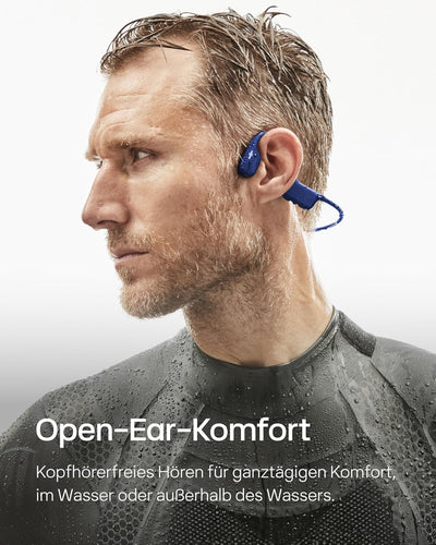 Shokz OpenSwim Schwimmen MP3 Kopfhörer, Open-Ear Bone Conduction Headset, IP68 Wasserdicht, 4 GB Spe