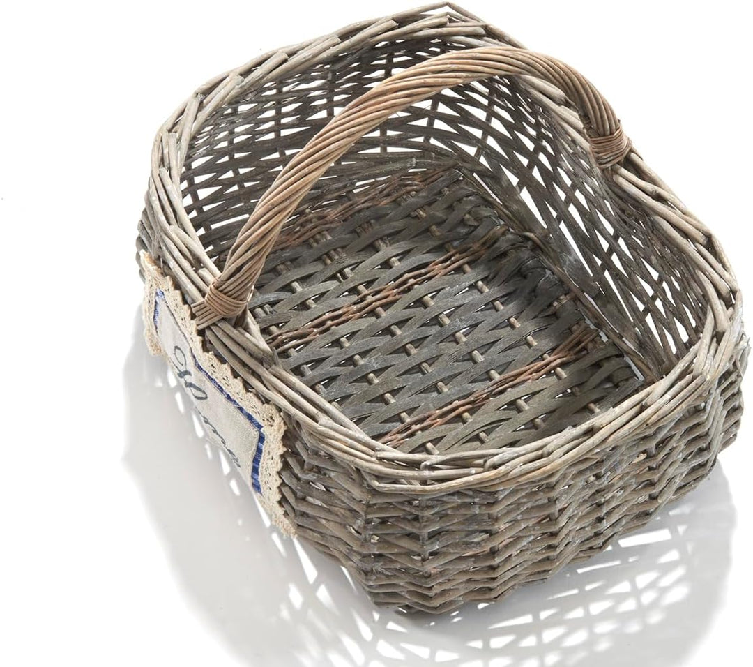 Kobolo rechteckiger Deko-Korb Einkaufskorb mit Innenfutter und Henkel im Home-Design Home Eckig, Hom