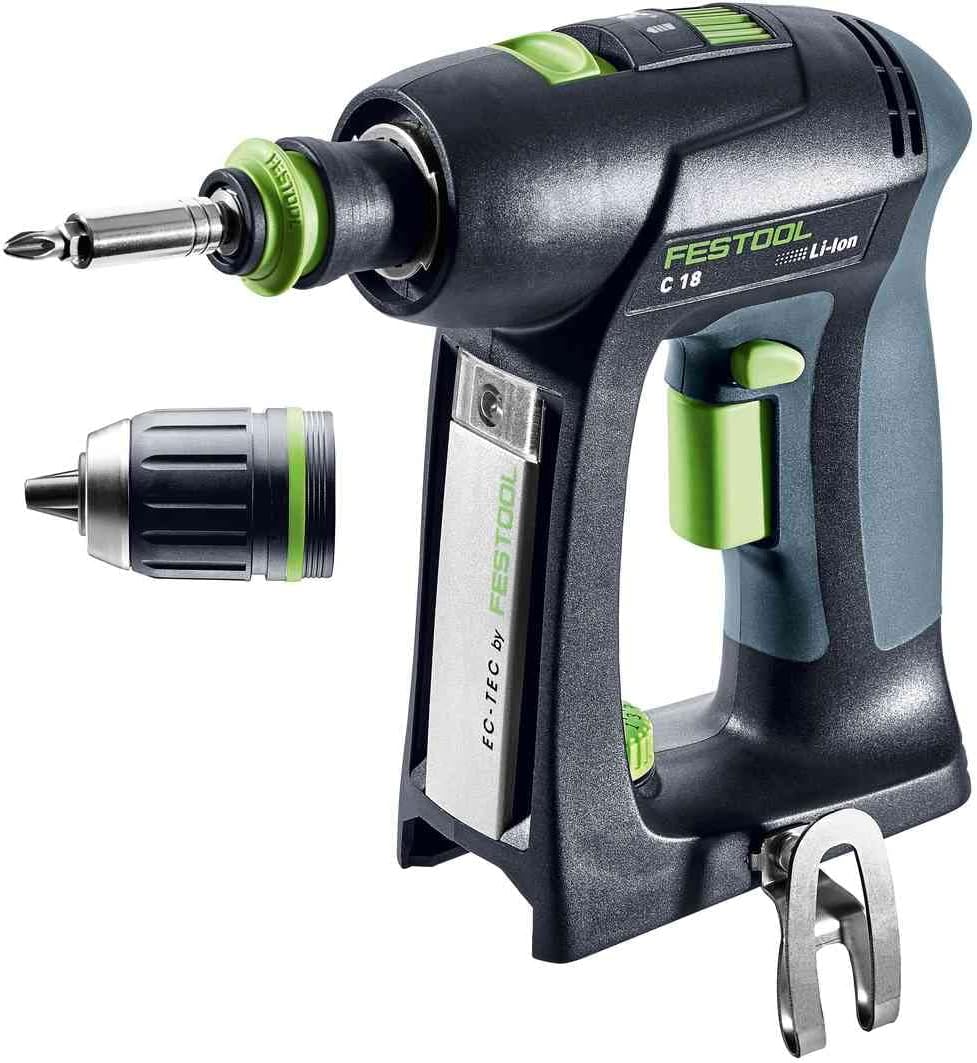 Festool Akku-Bohrschrauber C 18 HPC 4,0 I-Plus (mit Akkupacks BP 18 Li 4,0, Schnellladegerät, Werkze