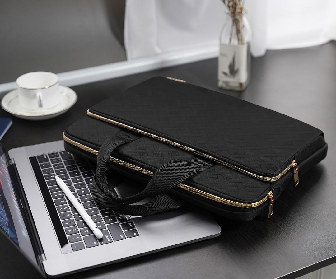 kizuna Laptoptasche 13 bis 17 Zoll, wasserdicht, Handtasche 17 Inch Schwarzer Schultergurt, 17 Inch