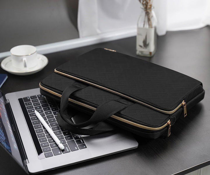 kizuna Laptoptasche 13 bis 17 Zoll, wasserdicht, Handtasche 17 Inch Schwarzer Schultergurt, 17 Inch