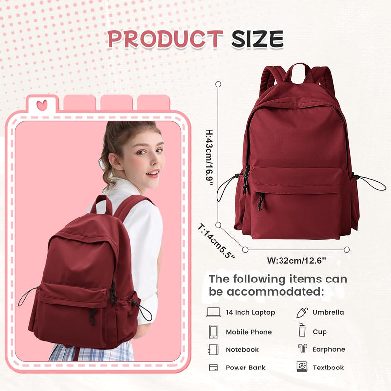 WEPLAN Schulrucksack Teenager Mädchen Rucksäcke Damen Schule Casual Schultaschen Unisex Schultasche