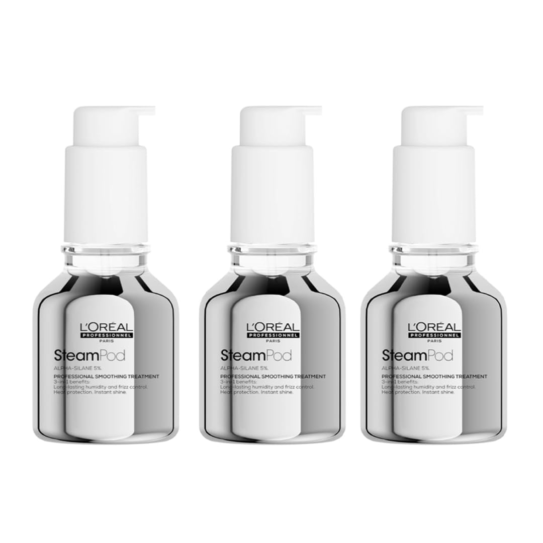 L'Oréal Professionnel - 3 Stück – Glätteisen Konzentrat SteamPod, Thermoschutz & hohe Beständigkeit