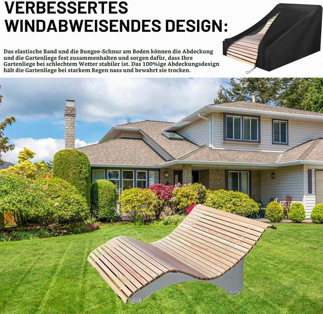 MRWiZMS Abdeckhauben Für Gartenliege, Sonnenliege Schutzhülle Abdeckung Winterfest,Holzliegen Outdoo