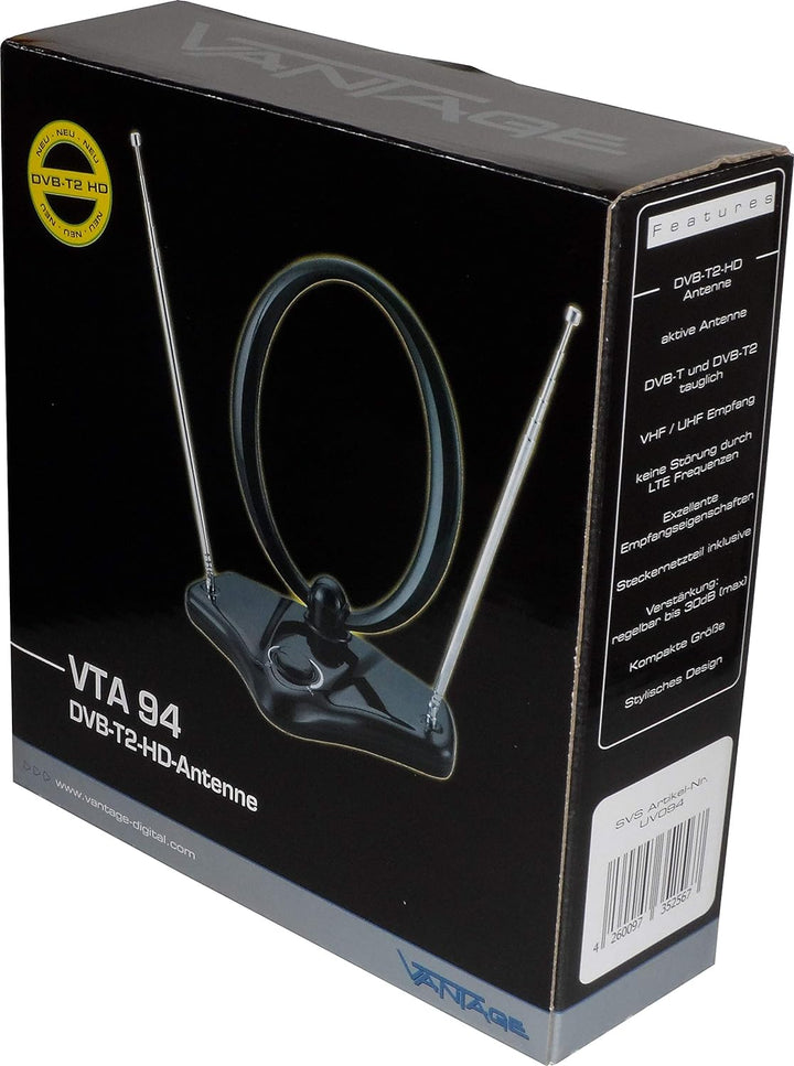 EDISION Picco T265 Full HD H.265 HEVC terrestrischer FTA Receiver T2 &amp; Vantage VTA74 Zimmerantenne D