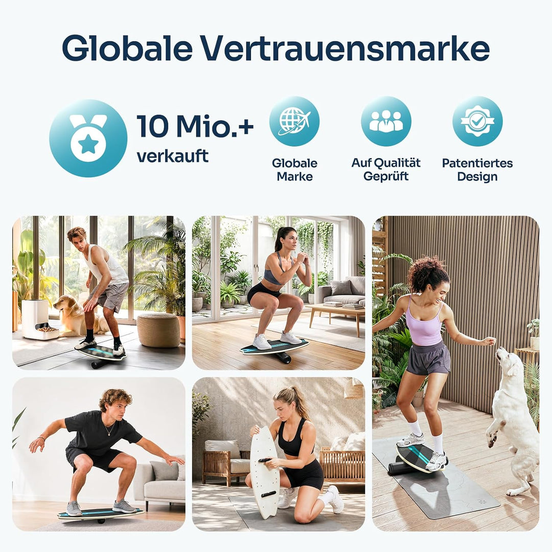 Sportneer Balance Board Erwachsene, 7-in-1 Surfin Balanceboards Holz | Wackelbrett Gleichgewichtstra