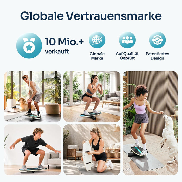 Sportneer Balance Board Erwachsene, 7-in-1 Surfin Balanceboards Holz | Wackelbrett Gleichgewichtstra