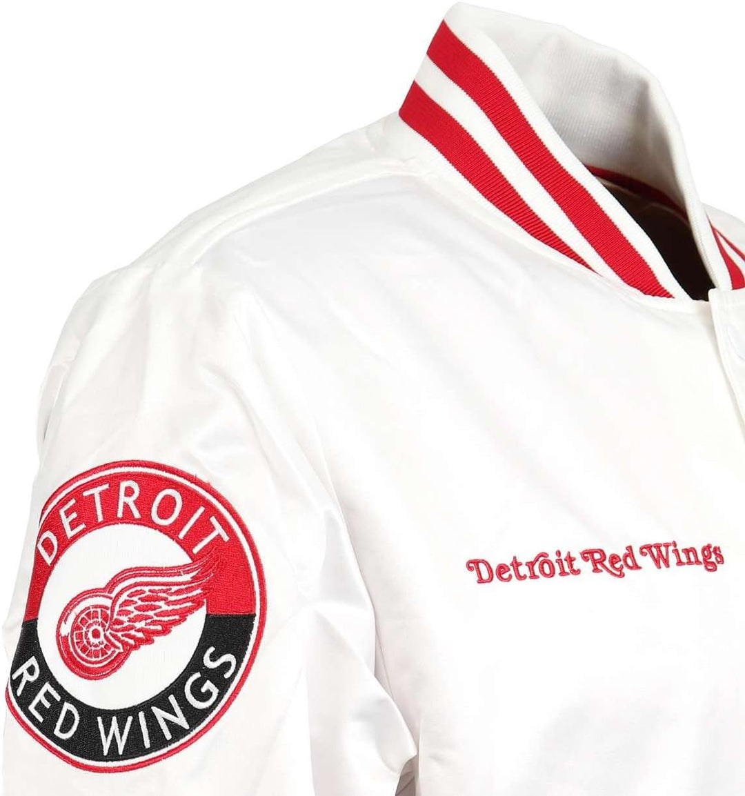 Mitchell & Ness NBA Hometown LW Satin Jacket, White M #2-Red-Wings-White-31093, M #2-Red-Wings-White