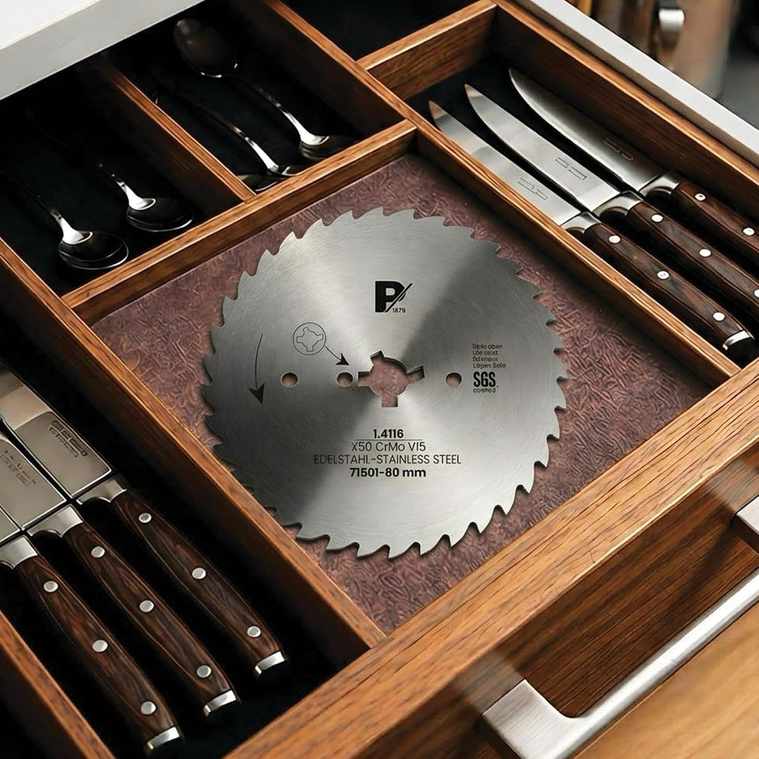 Pirge Kreismesser Universal 80 mm - Schärfstes Dönermesser aus Edelstahl in Premium Qualität (Gezähn