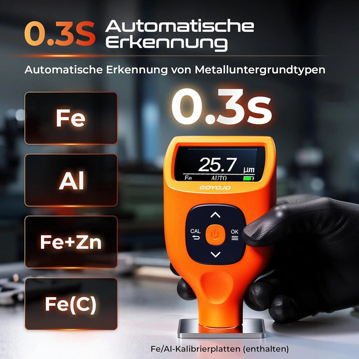 GOYOJO Lackdickenmessgerät Auto 0–2000 μm – Schichtdickenmessgerät Digital für Auto Karosserie, Miss