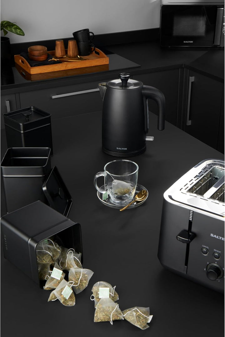 Salter Kuro Elektrischer Wasserkocher, 1,7L, 3000W Schnellkochfunktion, BPA-frei, Kalkschutz, Automa