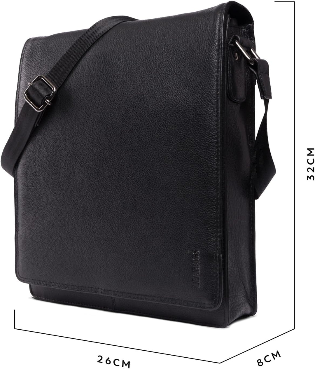 LEABAGS Leder Umhängetasche Herren & Damen I Echtleder Laptoptasche bis 13 Zoll I Messenger Bag mit