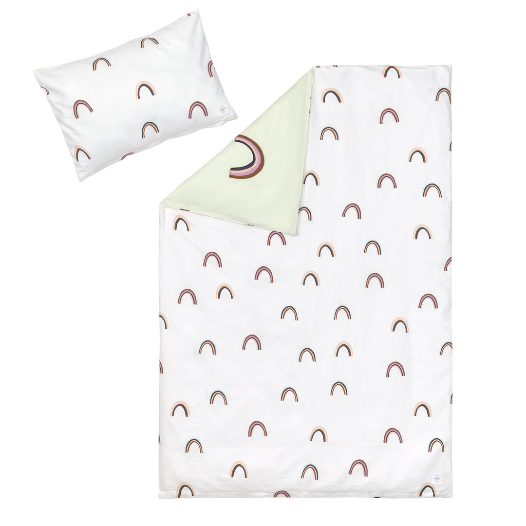 LÄSSIG Kinder Bettwäsche Set aus Bio Baumwolle GOTS zertifiziert 2-teilig/Bedding Set Rainbow milky/