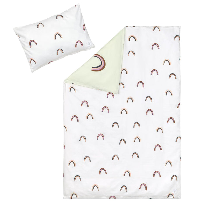 LÄSSIG Kinder Bettwäsche Set aus Bio Baumwolle GOTS zertifiziert 2-teilig/Bedding Set Rainbow milky/