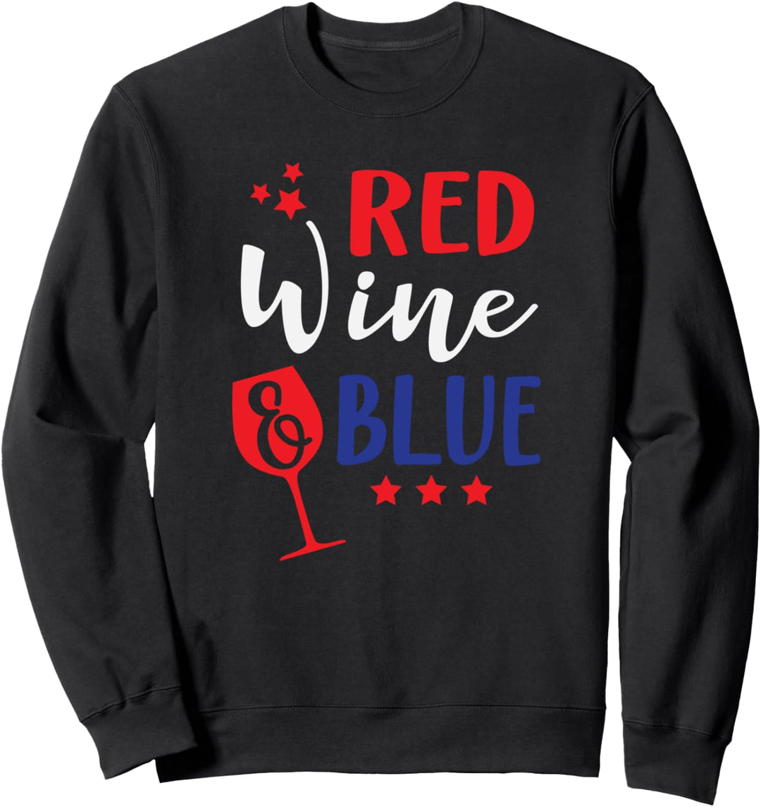 Red Wine And Blue Patriotic 4th Of July Sweatshirt