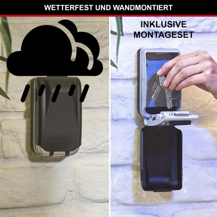 Master Lock Schlüsseltresor mit beleuchteten Zahlenrädern, Wandhalterung, Aussen, 12.6 x 7.2 x 5.2 c