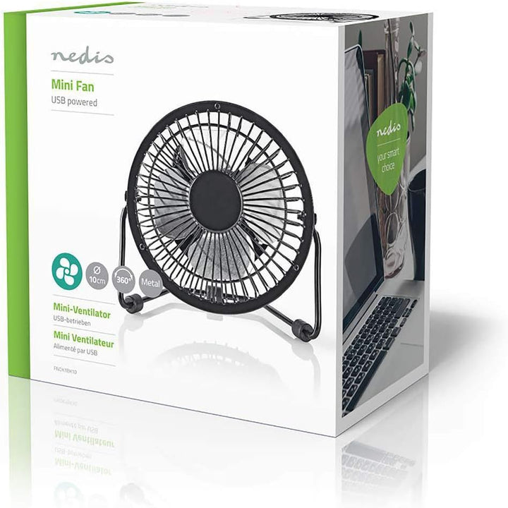 Nedis Mini-Ventilator aus Metall, 10 cm Durchmesser, Futter