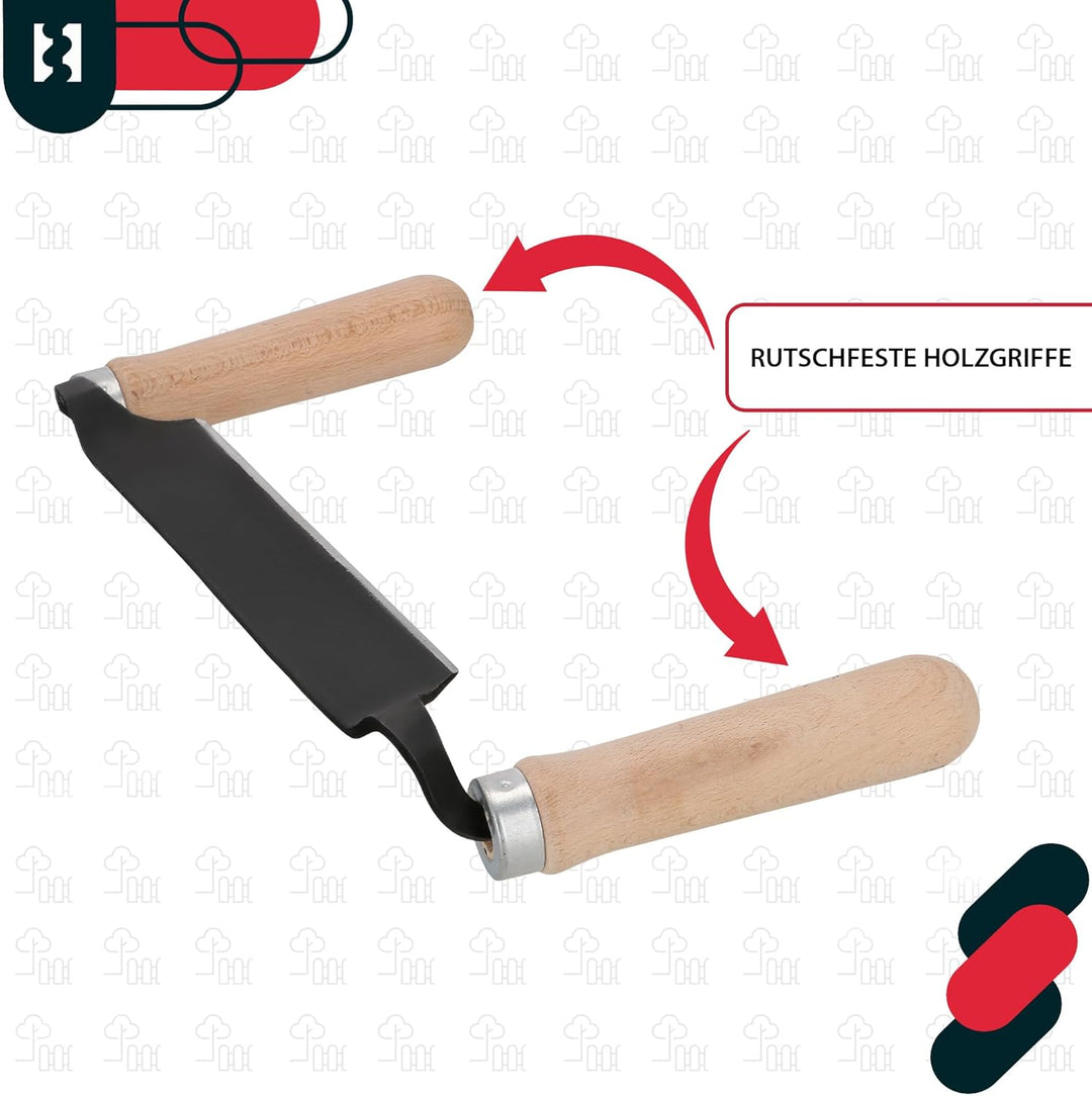 KOTARBAU® Zugmesser für Holz geschmiedet 280 mm Baumschäler Ziehmesser für Holz Rindenschäler Wagner