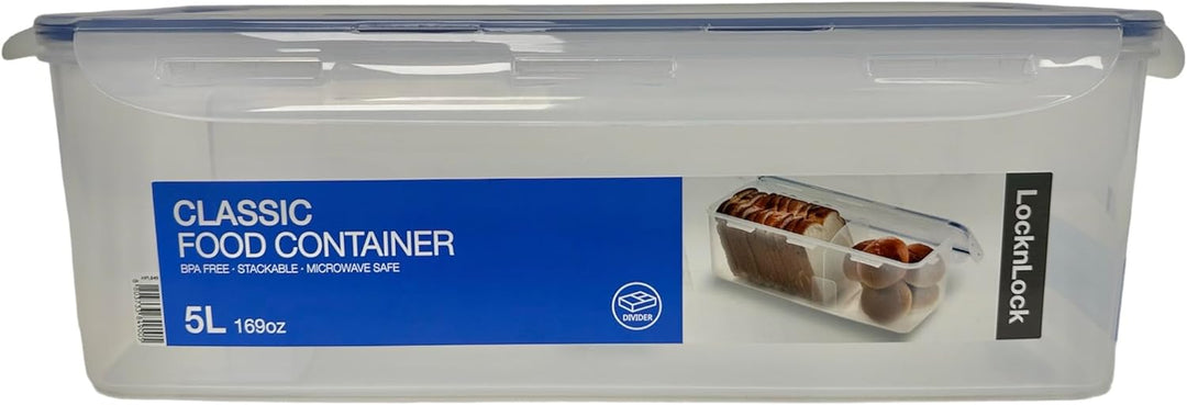 Lock & Lock Easy Essentials Frischhaltedosen, luftdicht, BPA-frei, Brotbox, 21,1 Tasse, transparent