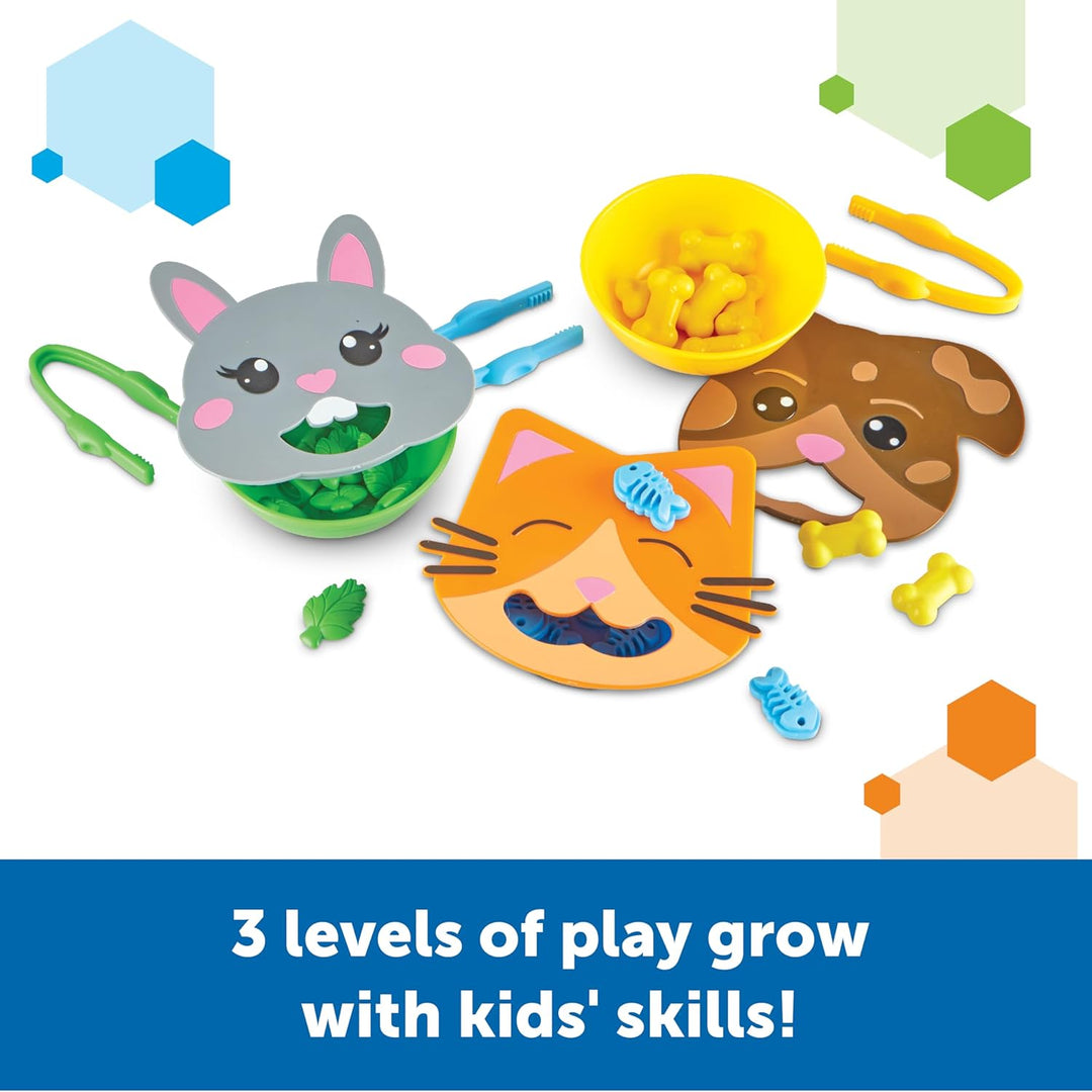 Learning Resources Feinmotorische Tierfütterung, Spielzeug für 3-jährige Jungen und Mädchen, Montess