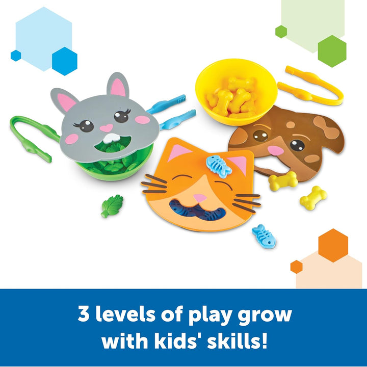 Learning Resources Feinmotorische Tierfütterung, Spielzeug für 3-jährige Jungen und Mädchen, Montess