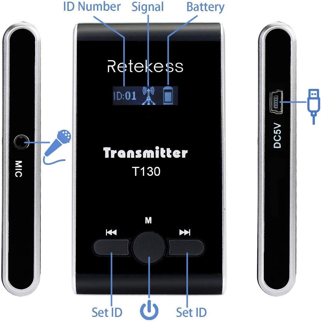Retekess T130-T131 Reiseleitersystem, Guided Tour System(1-15), 1-15