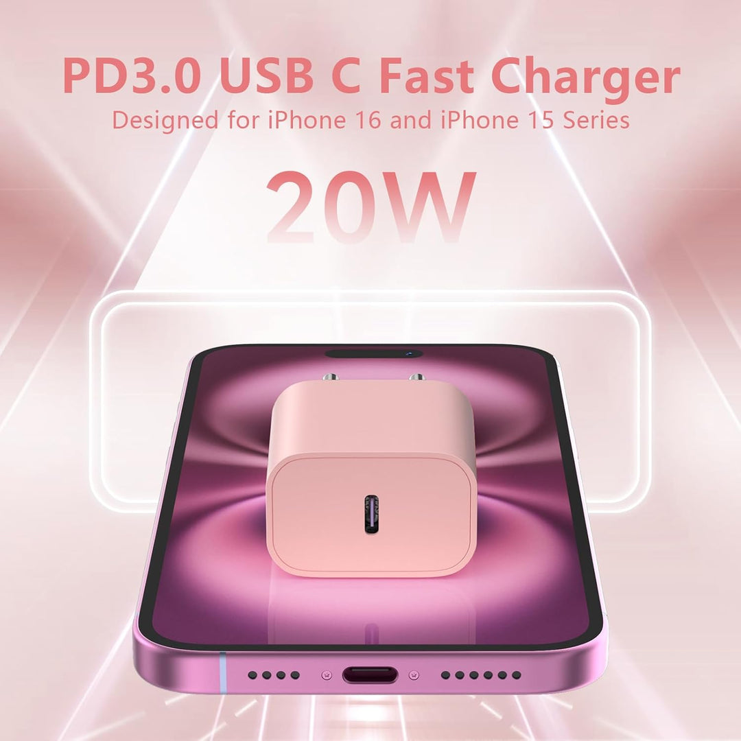 USB-C-ladegerät, für iPhone 16/15 Serie, for iPhone Schnellladegerät, PD20W, ladegerät-Typ-C, 2er Pa