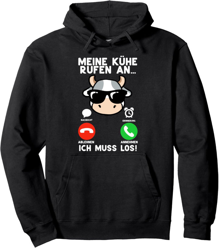 Meine Kühe Rufen An Lustig Bauernhof Stier Kuh Bauer Herren Pullover Hoodie