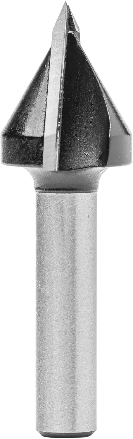 ENT 12042 V-Nutfräser und Schriftenfräser HW, Schaft (S) 8 mm, Durchmesser (D) 19,05 mm, NL 20,6 mm,