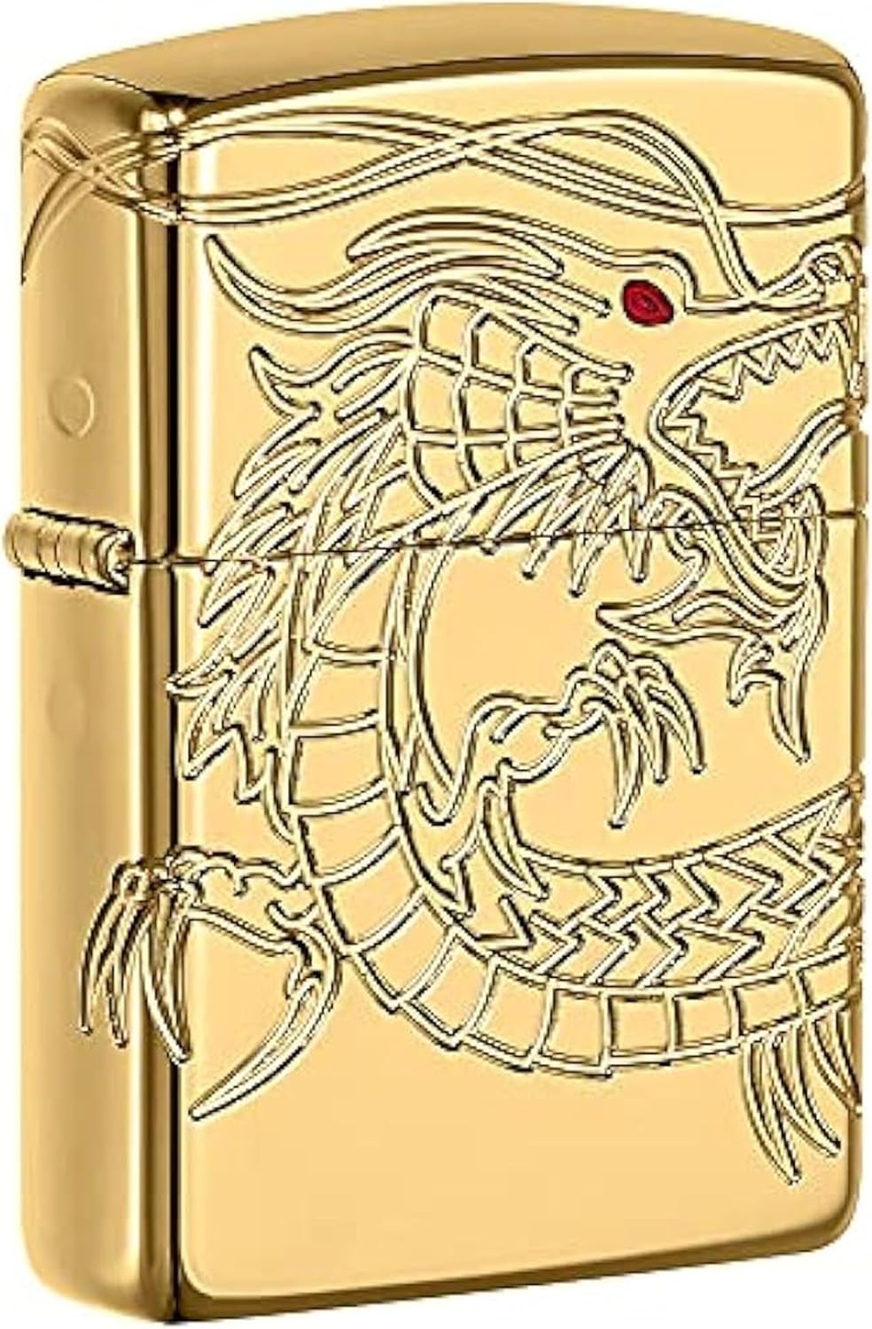 Zippo 60000685 Jim Beam Feuerzeug, Chrom, Armor High polish Gold Plate with Epoxy Inlay (Dragon Mult
