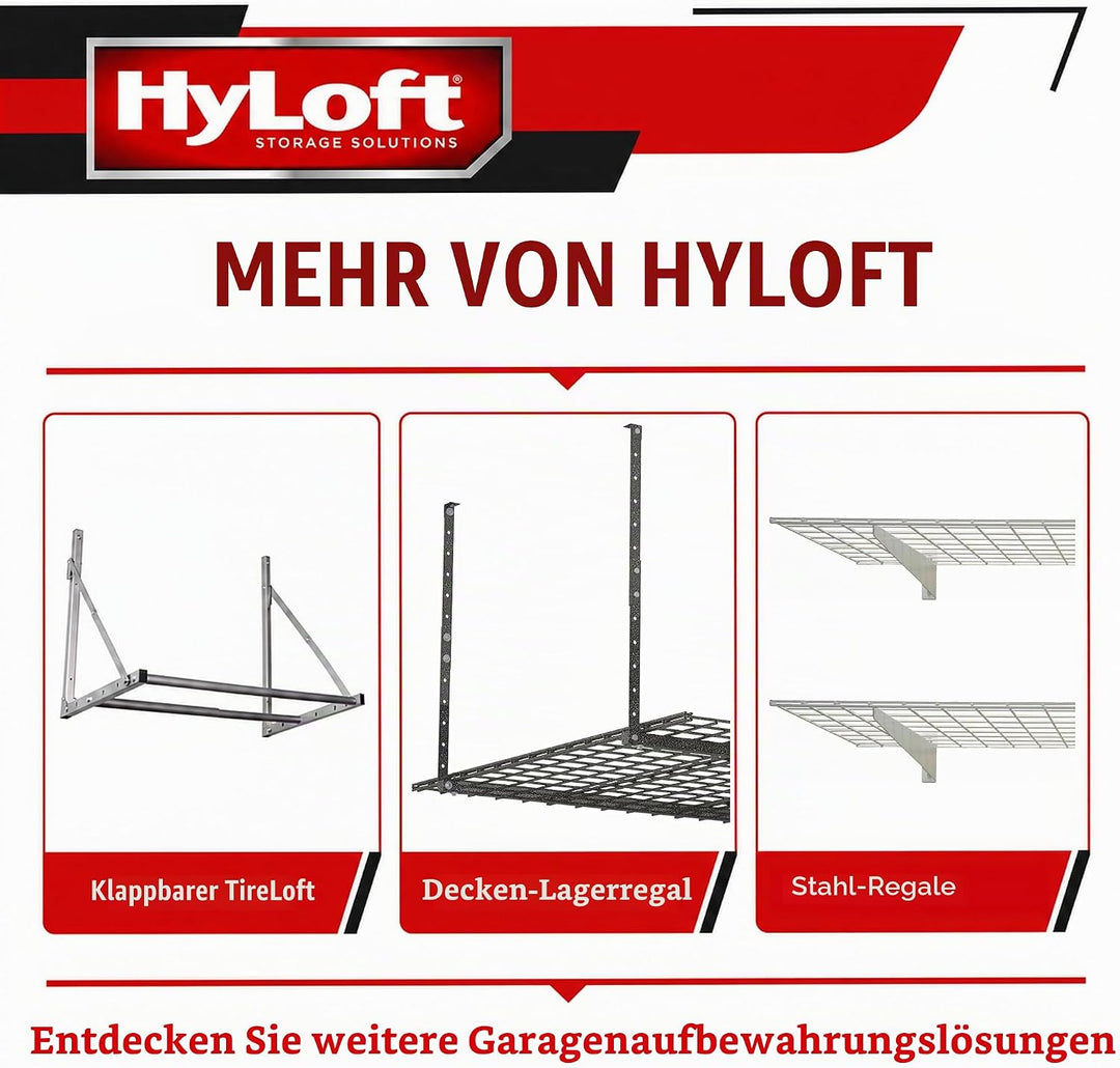 HyLoft 80844-10 86,4 x 66 cm Verstellbare Garagen-Deckenhalterung Lagerregal Kit – Hammertone, Hamme