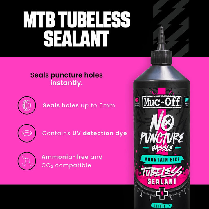 Muc-Off 822 Reifenpanne, Ärger 1L, Pink, 1 Liter Single, Single