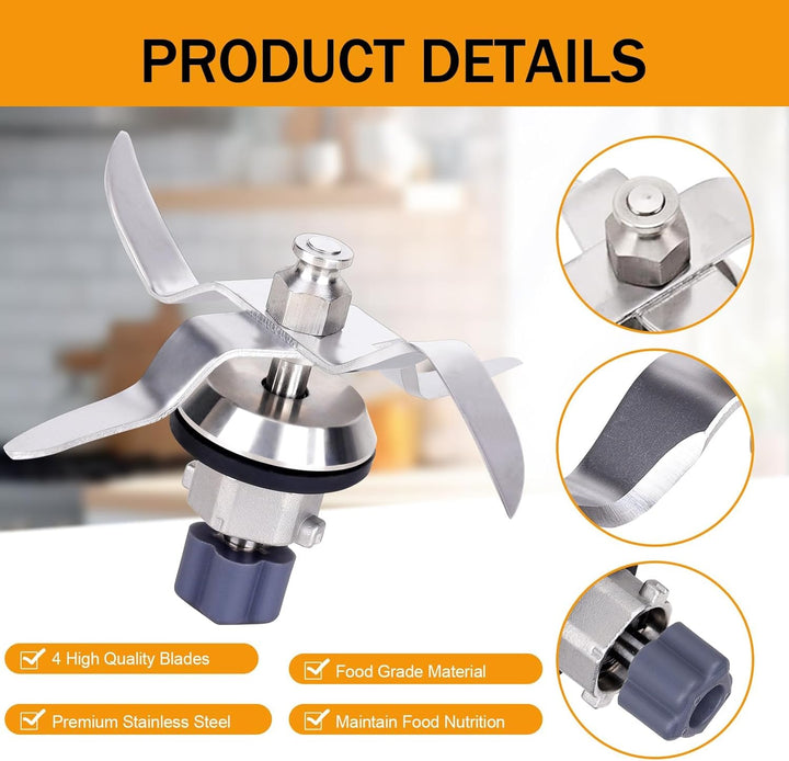 Edelstahl Ersatzmesser Kompatibel mit Silvercrest Monsieur Cuisine Connect und Monsieur Cuisine Smar