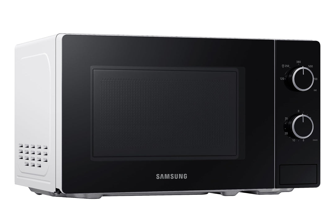 Samsung Solo-Mikrowelle, 700 W, Epoxy-Garraum mit 20 l Volumen, 5 Leistungsstufen, Defrost, Weiss/Sc