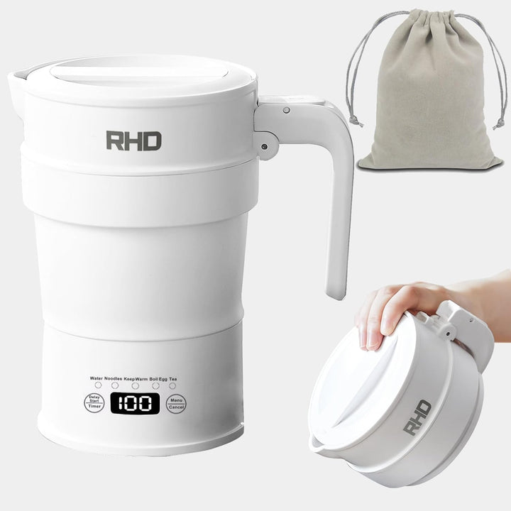 Faltbarer Reisewasserkocher Klein, Smart Camping Wasserkocher, 0.7L Tragbarer Heisswasserkocher mit