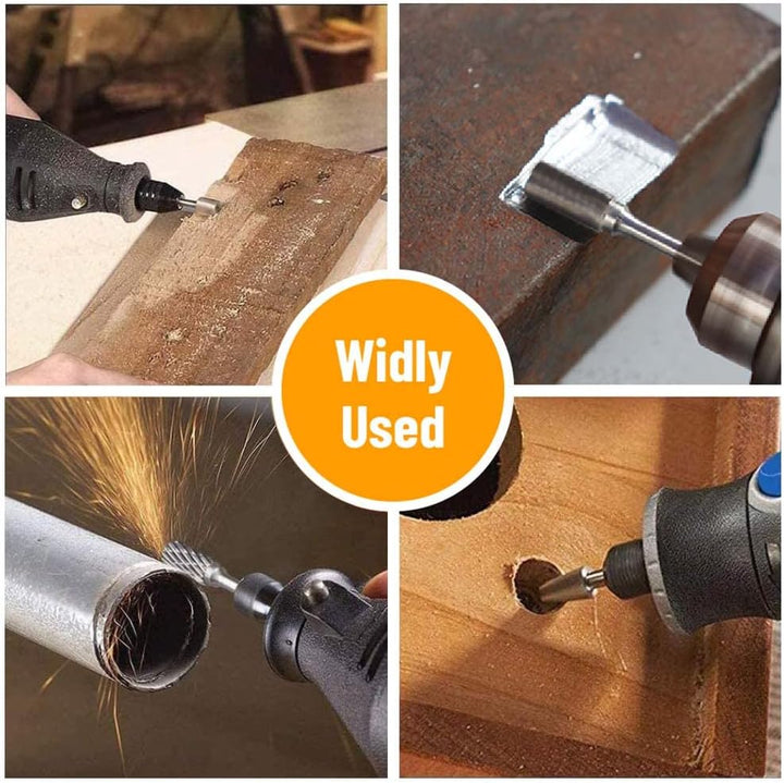 Hartmetall-Frässtifte mit Doppelschnitt, 10 Stück Wolframkarbid-Rotationsfräser-Set mit 3mm Schaft 6