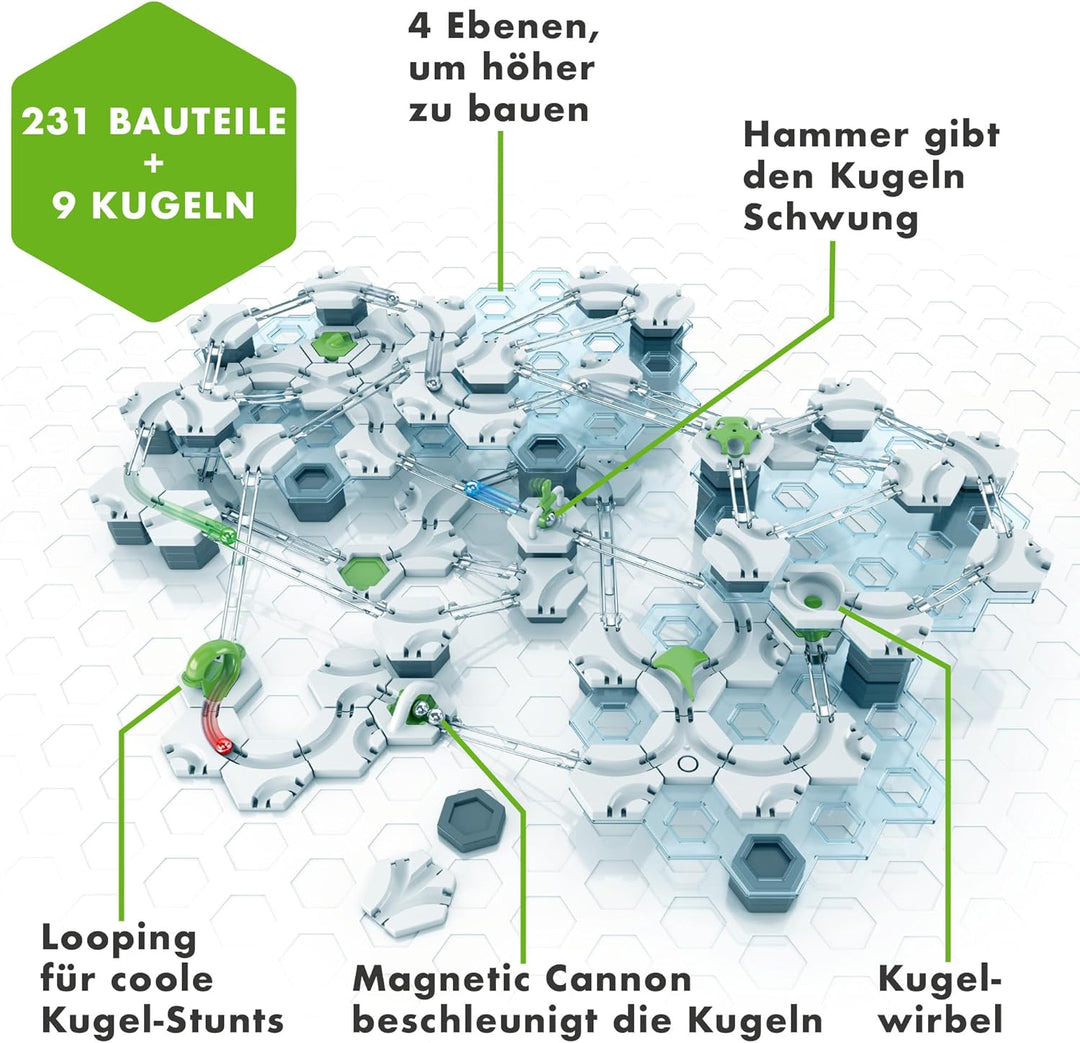 Ravensburger GraviTrax Starter-Set XXL 27615 - Grosses Starterset für deine Kugelbahn - Murmelbahn u