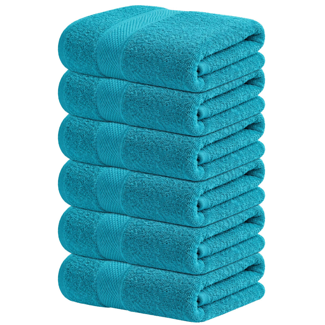 Infinitee Xclusives Premium Weisse Handtücher, 6er-Pack (40 x 72 cm) – 100% Baumwolle, super saugfäh