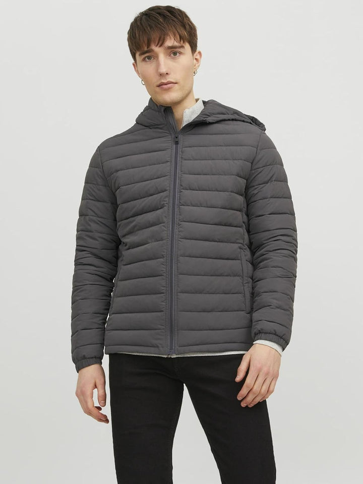 Jack & Jones Men's Jjerecycle Raw Puffer Hood Noos Jacket M Asphalt, M Asphalt