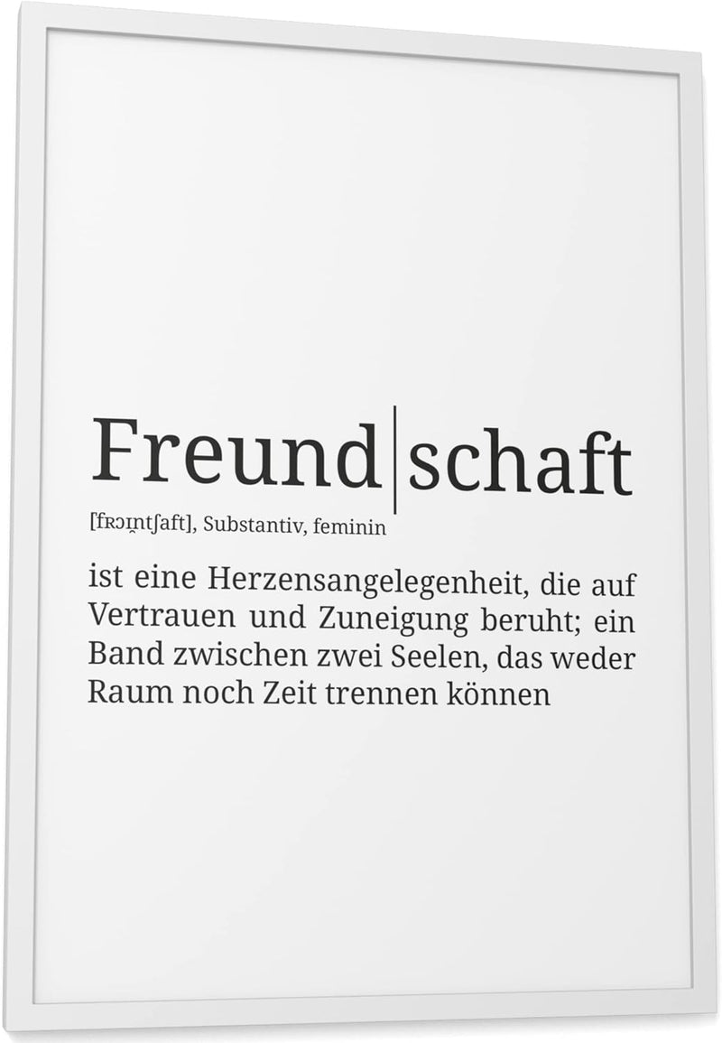 Papierschmiede® Definition: Freundschaft, DIN A3 fertig gerahmt (Rahmen: Material und Farbe wählbar)