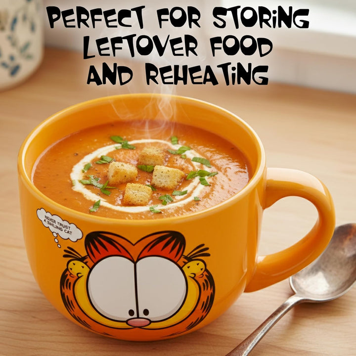 Silver Buffalo Garfield Keramik-Suppentasse mit belüftetem Kunststoffdeckel, 680 ml Garfield Never T