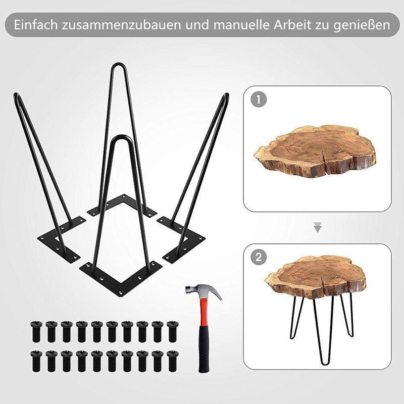 Greensen Tischbeine Metall Schwarz, Hairpin Legs Haarnadelbeine Möbelbeine Haarnadel Tischbeine 4 St