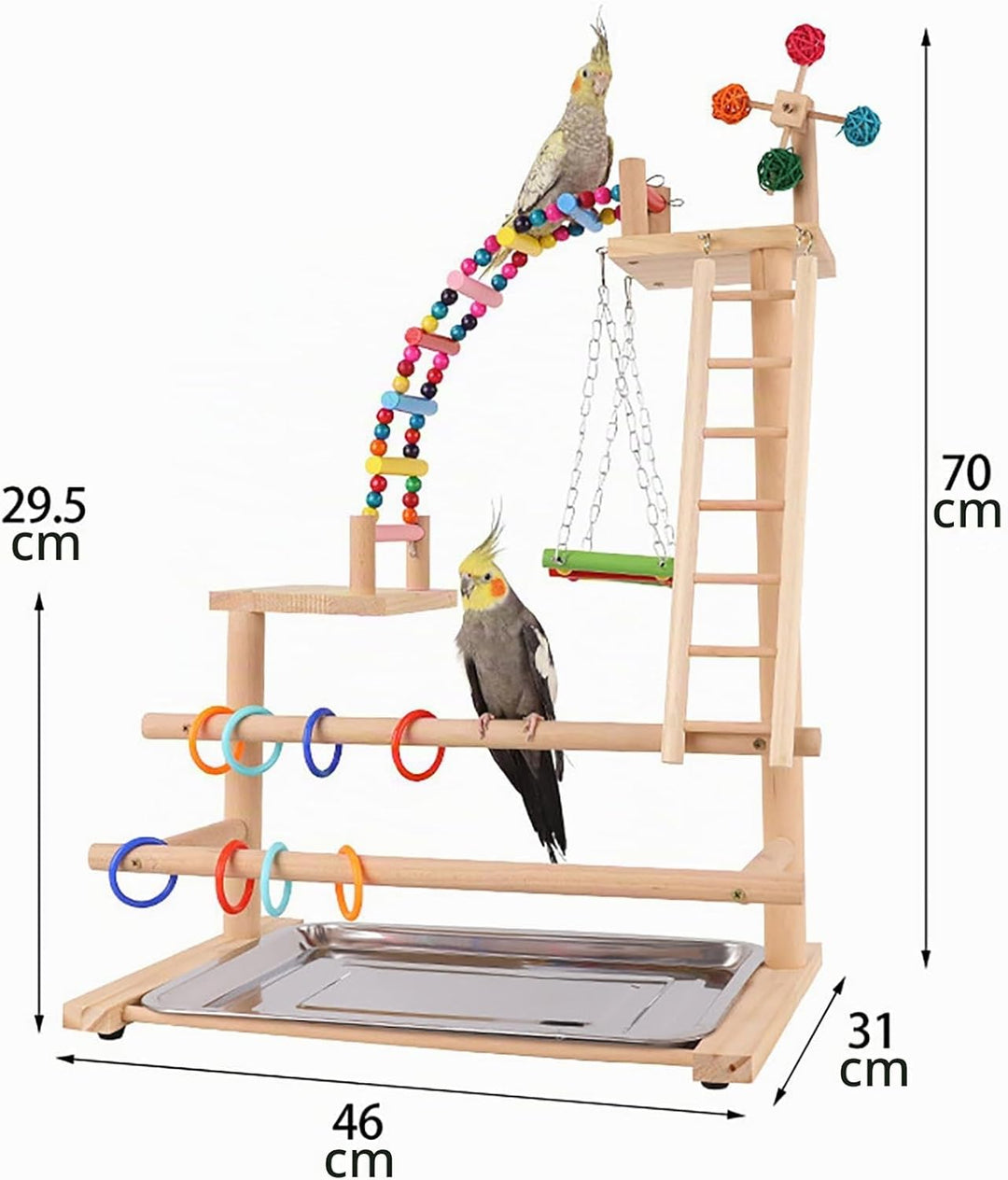 Papagei Vogelspielplatz, Wellensittich Spielzeug, Parrot Playstand, Geeignet für Eclectus, Ara, Kaka