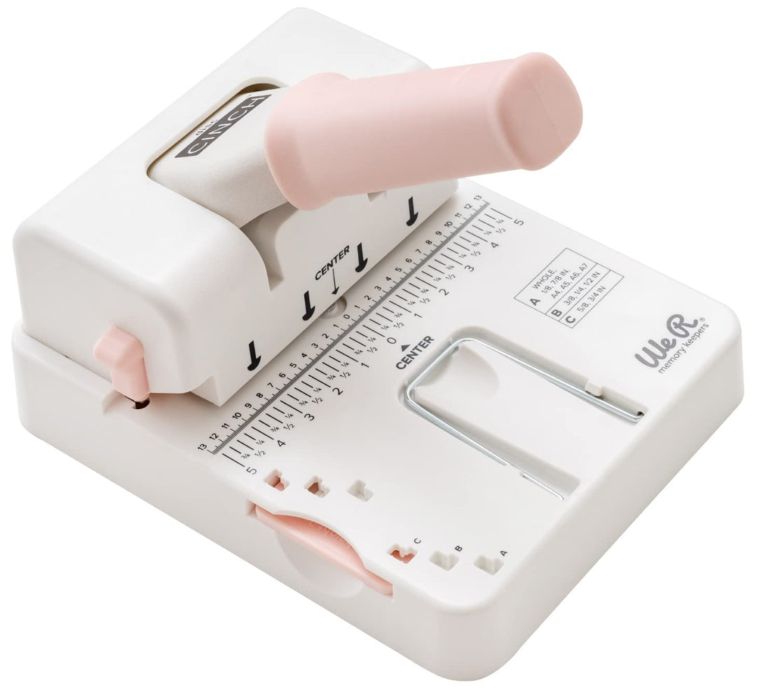 We R Memory Keepers 661310 Mini Cinch Bindegerät, White & Pink