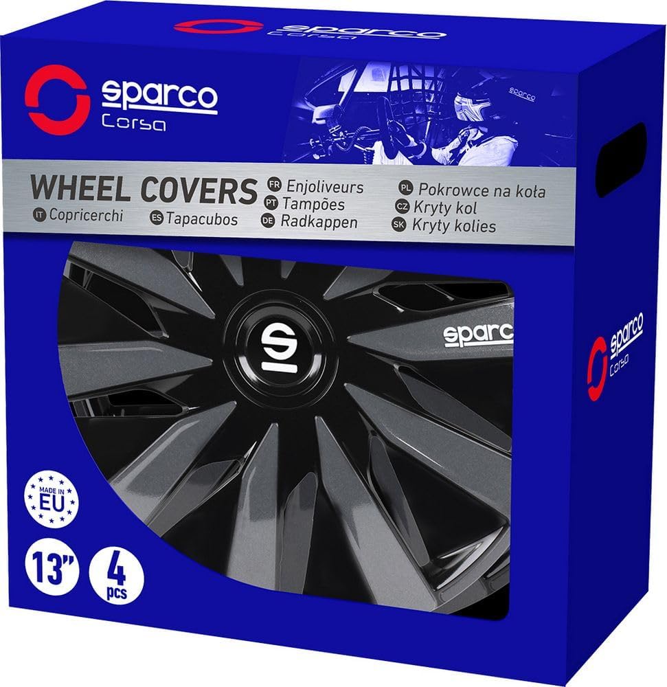 Sparco SPC1391BKGR Radzierblenden Lazio 13-Zoll Schwarz/Grau 13" Schwarz/Grau, 13" Schwarz/Grau