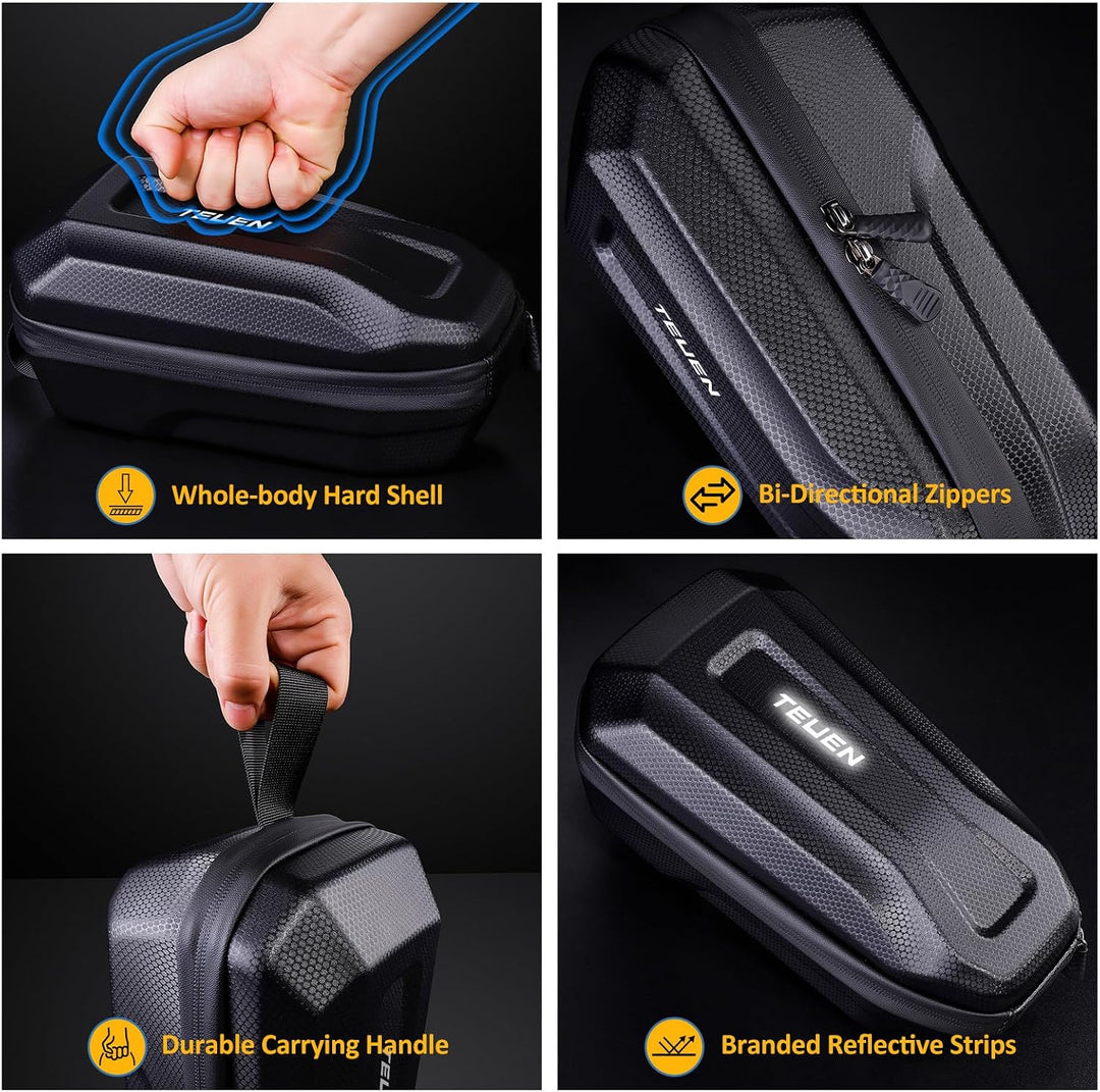 TEUEN 2L/3L Grosse Kapazität E Scooter Tasche für Elektroroller | wasserdichte Lenkertasche mit Eva-
