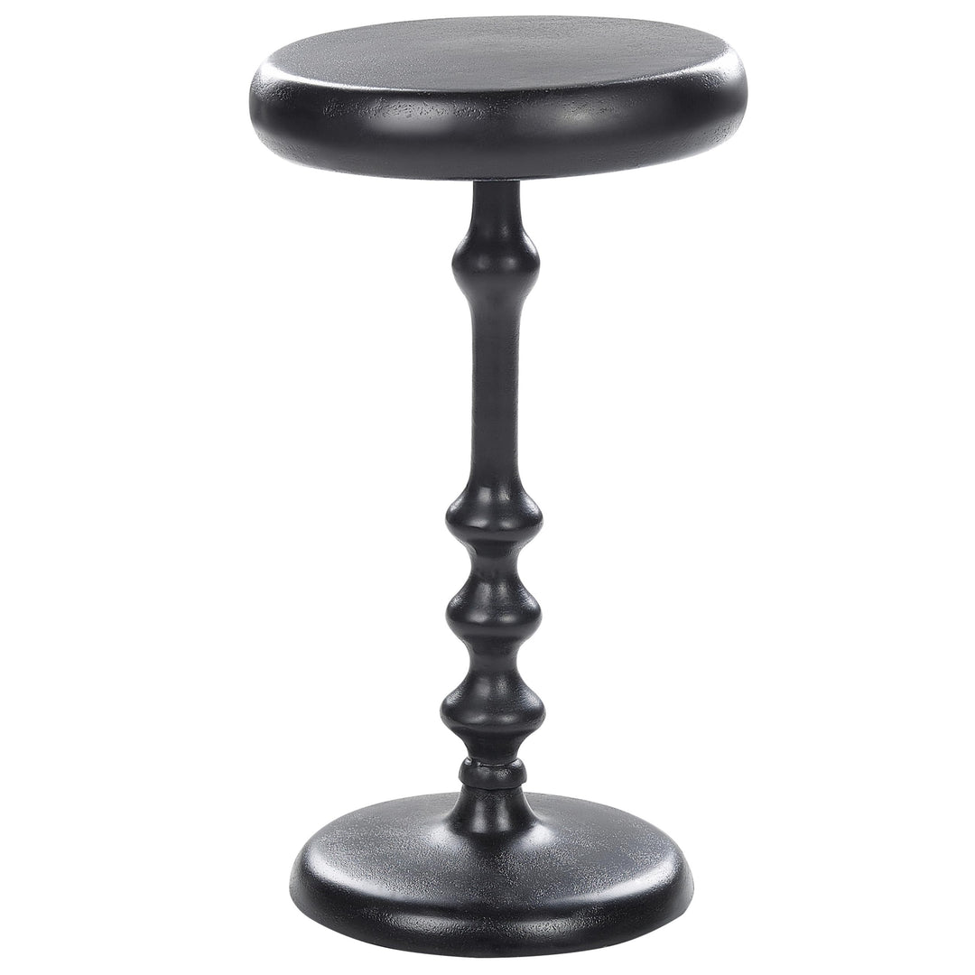 Beistelltisch Metall schwarz Anik-Optik mit Säulenfuss rund ø 30 cm Modern Atapo