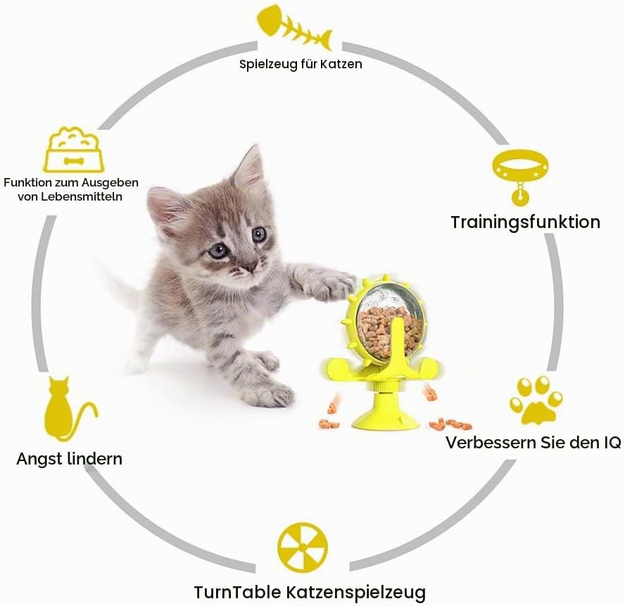 Windmühle Katzen, Haustier Katze Undichtes Spielzeug, Interaktives Katzenspielzeug, Riesenrad Essens