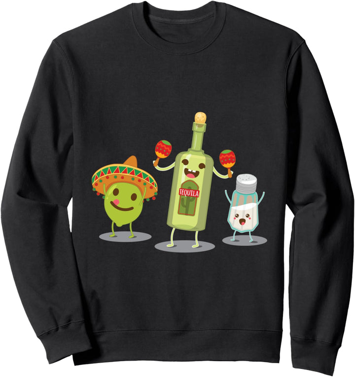 Tequila Flaschen Limonen & Salz Party Geschenk Sweatshirt