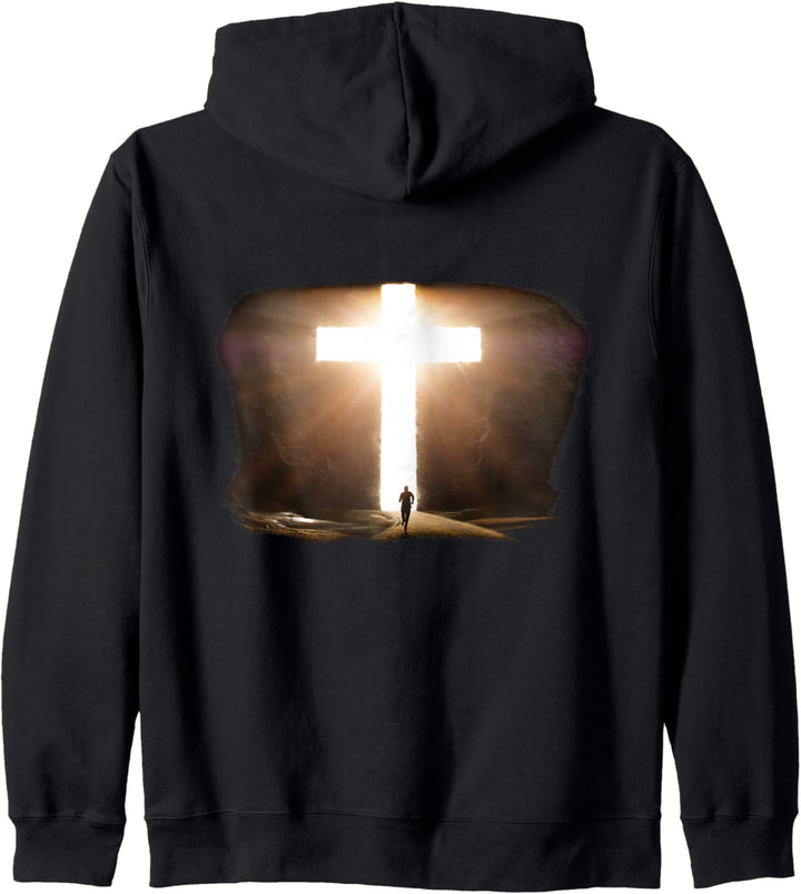 Jesus Christ Faith Cross in the Rock Christian Running Men Kapuzenjacke